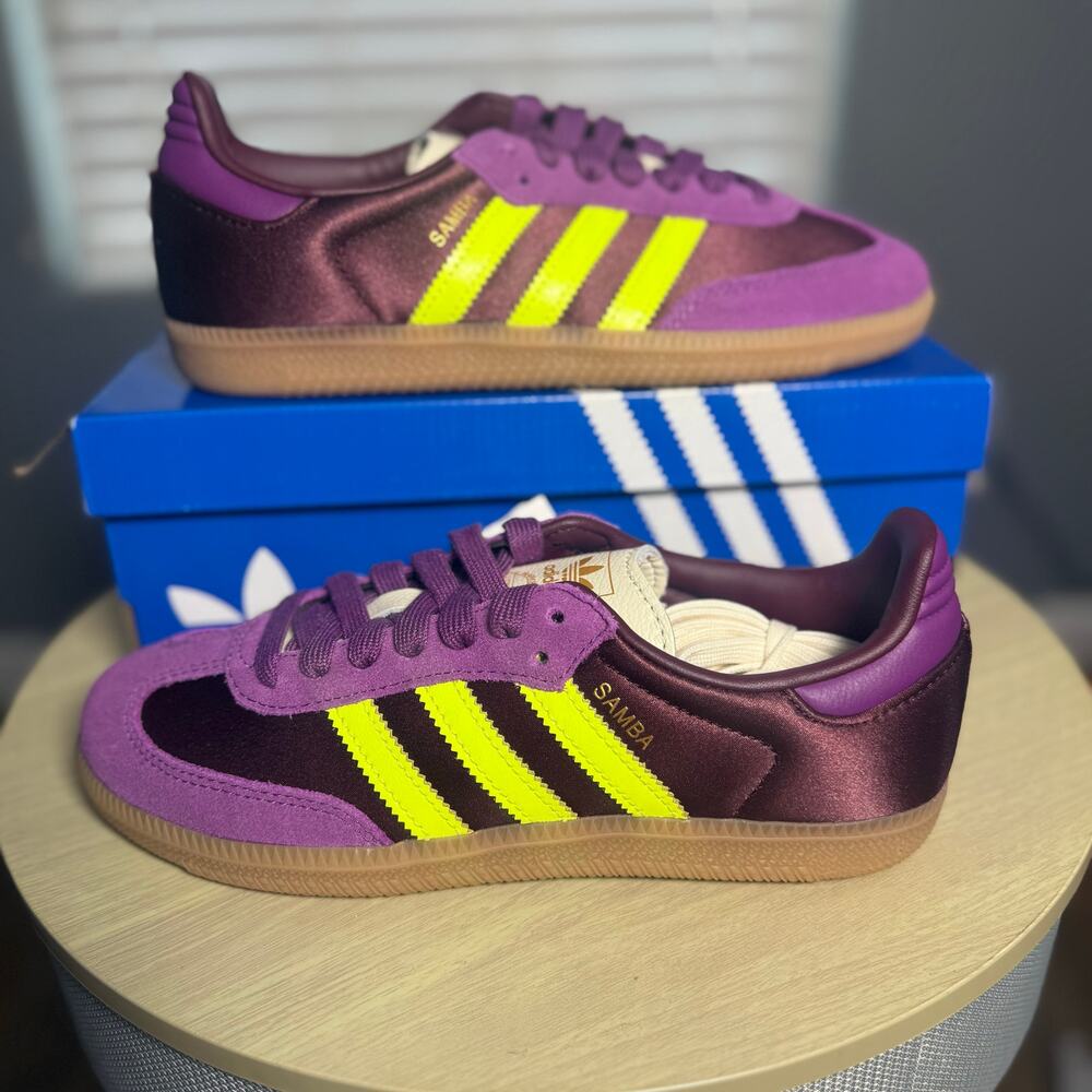 Adidas Womens Samba OG Shoes, Maroon / Rich Mauve / Gum US 5 1/2